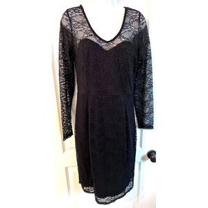 Bold Elements Black Lace V-Neck Lined‎ Size M New With Tags